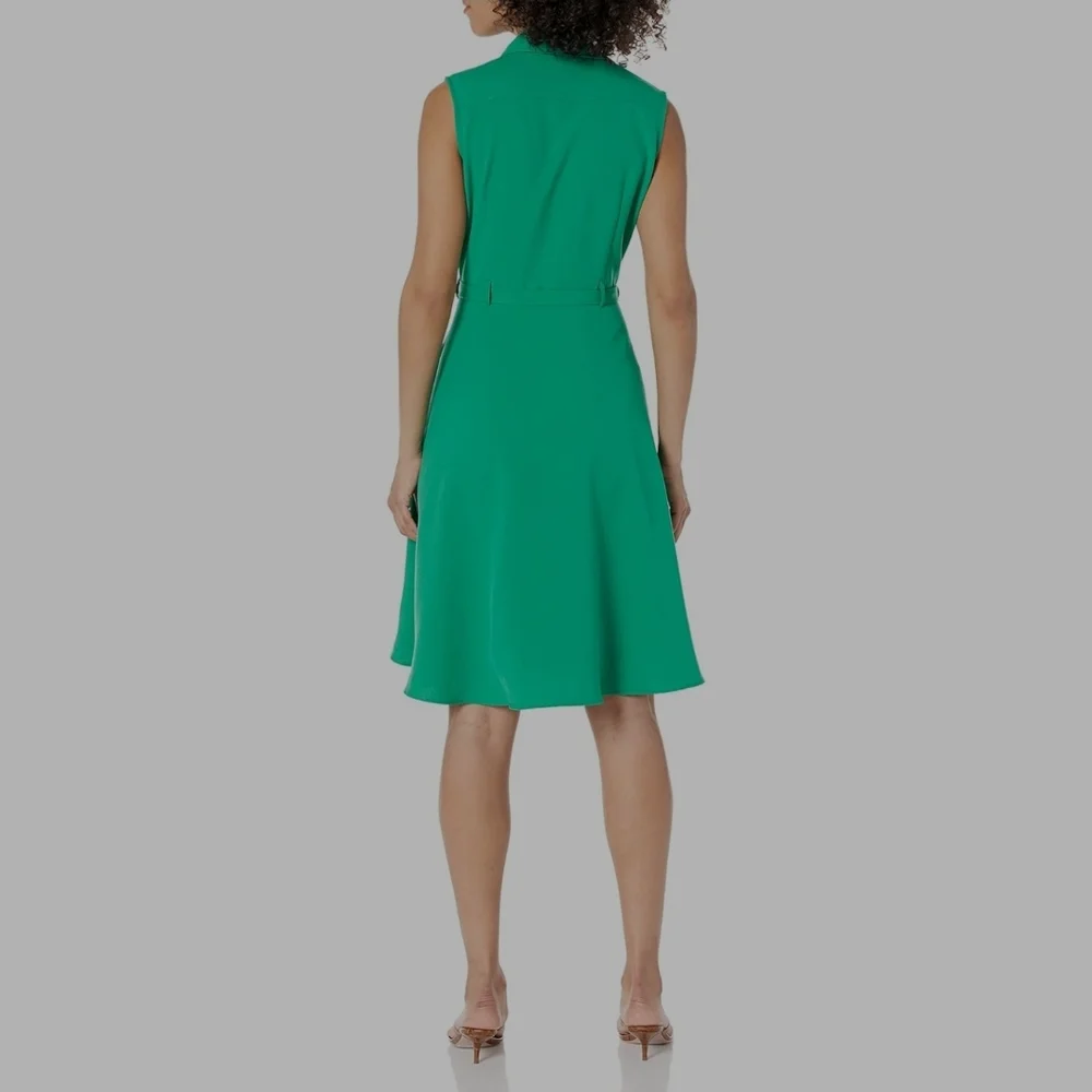 B2G1 3/$20 Sharagano Emerald Sleeveless Midi Dress Size 10 - Picture 2 of 8